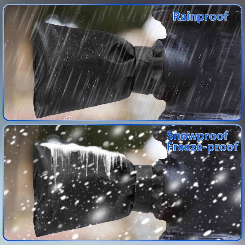 nabreeli Outdoor Faucet Covers 4Pack 8.5""x5.9""x1.9"" Thicker Hose Bib Insulation Cover Waterproof & Frost Free Outside Spigot Cover Bag Insulated Covers - Image 4